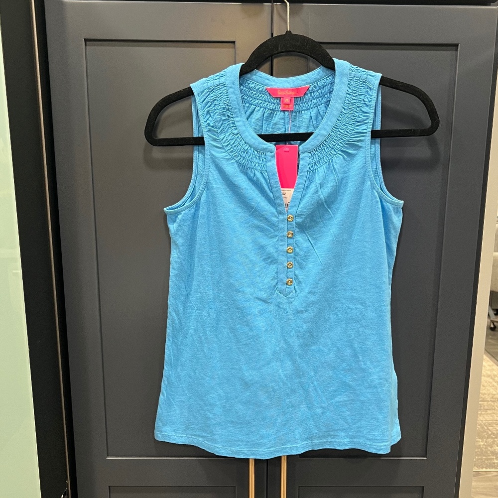 Lilly Pulitzer Bondi Blue Essie Top, XS